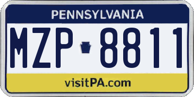 PA license plate MZP8811