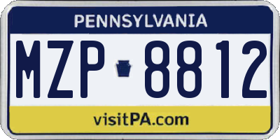 PA license plate MZP8812