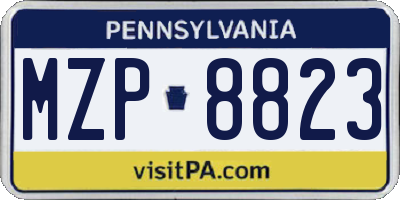 PA license plate MZP8823