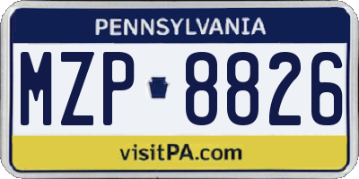 PA license plate MZP8826