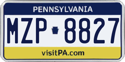 PA license plate MZP8827