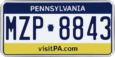 PA license plate MZP8843
