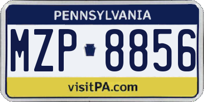 PA license plate MZP8856
