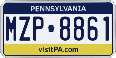 PA license plate MZP8861
