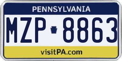 PA license plate MZP8863