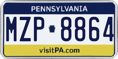 PA license plate MZP8864
