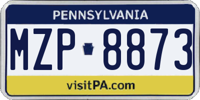 PA license plate MZP8873