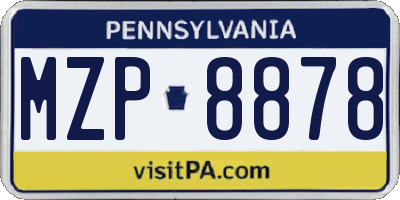 PA license plate MZP8878