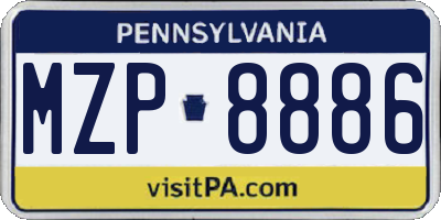 PA license plate MZP8886