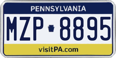 PA license plate MZP8895