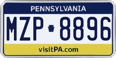 PA license plate MZP8896
