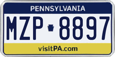 PA license plate MZP8897