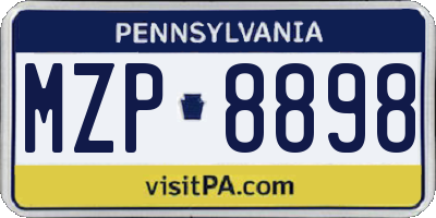 PA license plate MZP8898