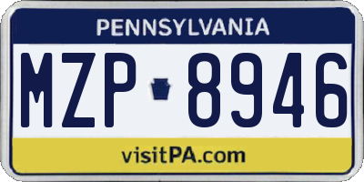 PA license plate MZP8946