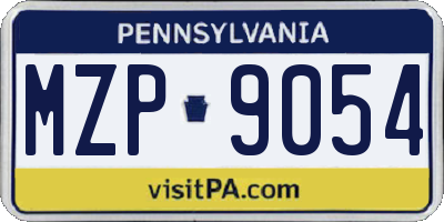 PA license plate MZP9054