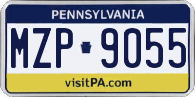 PA license plate MZP9055