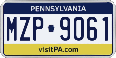 PA license plate MZP9061