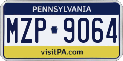PA license plate MZP9064