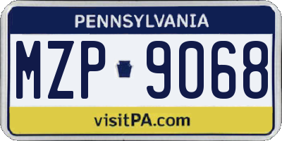 PA license plate MZP9068
