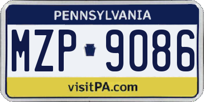PA license plate MZP9086