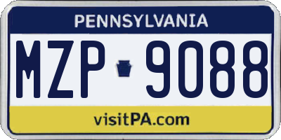 PA license plate MZP9088