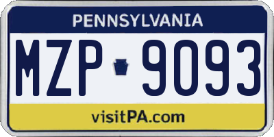 PA license plate MZP9093