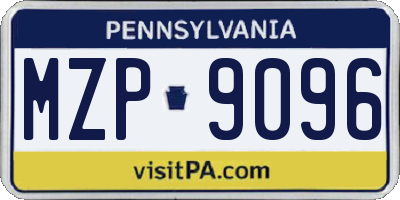 PA license plate MZP9096