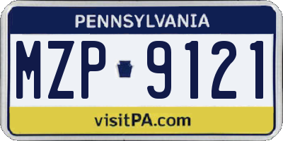 PA license plate MZP9121