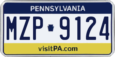 PA license plate MZP9124