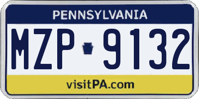 PA license plate MZP9132