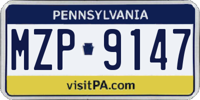 PA license plate MZP9147
