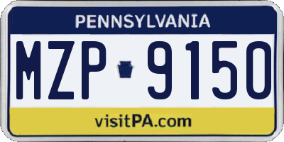 PA license plate MZP9150