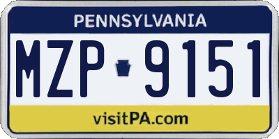 PA license plate MZP9151