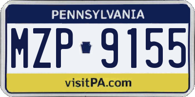 PA license plate MZP9155