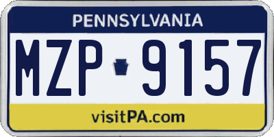 PA license plate MZP9157