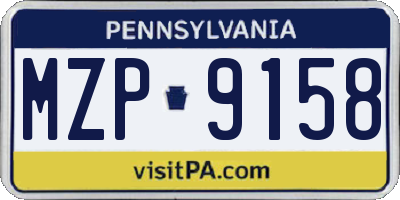PA license plate MZP9158