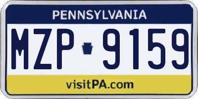 PA license plate MZP9159