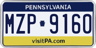 PA license plate MZP9160