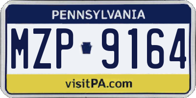 PA license plate MZP9164