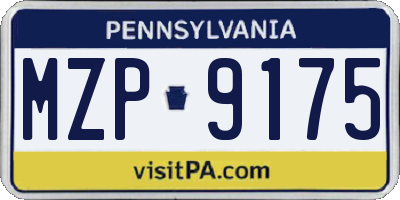 PA license plate MZP9175