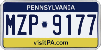 PA license plate MZP9177