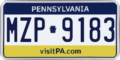 PA license plate MZP9183