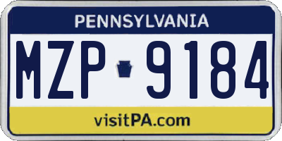 PA license plate MZP9184