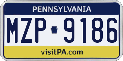 PA license plate MZP9186