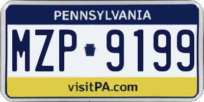PA license plate MZP9199