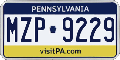 PA license plate MZP9229