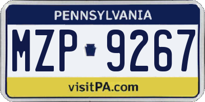 PA license plate MZP9267