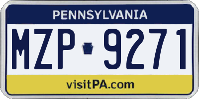 PA license plate MZP9271