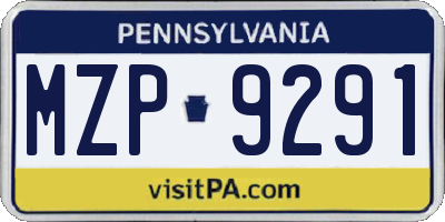 PA license plate MZP9291