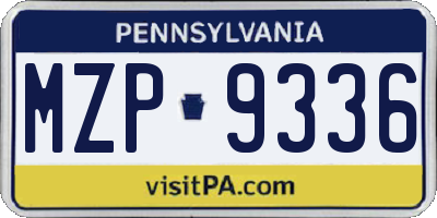 PA license plate MZP9336